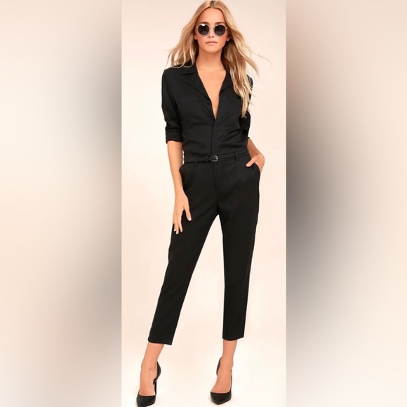 STONE ROW x Georgia May Jagger Mechanic Black Jumpsuit - Picture 1 of 7